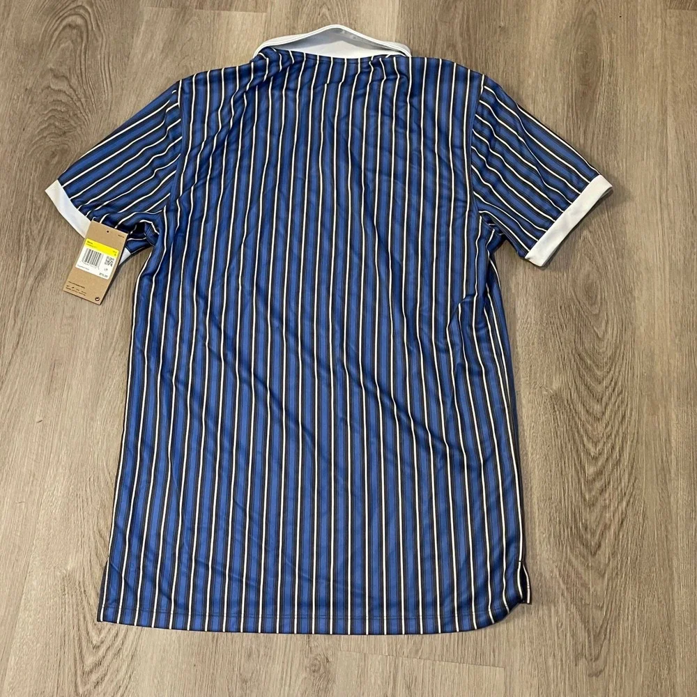Nike Dri-FIT Golf Polo Shirt Mens Small Blue White Striped HM5643-411 NWT